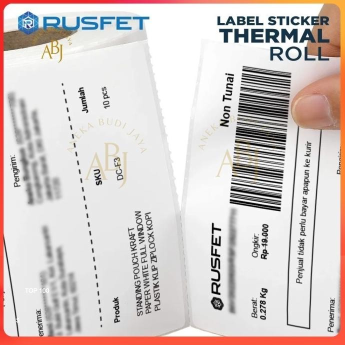 

Sticker Thermal Label Thermal Label Resi 100 x 100mm Resi Printing murah