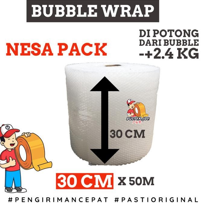 

tersedia bubble wrap bening nesa pack 30cm x 50m (pot.2.4kg) per 1 rol