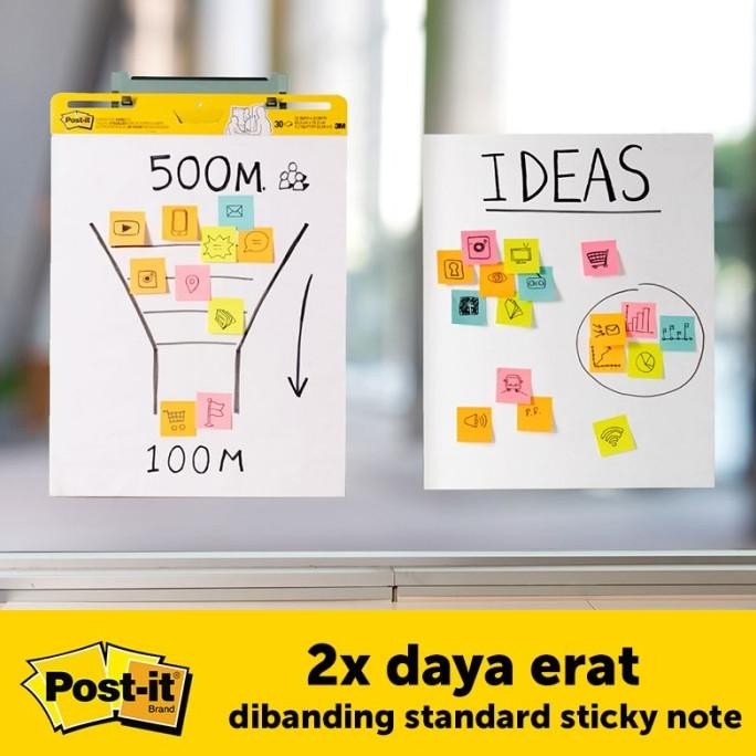 

3M Post-it Kertas Flip Chart Tempel 63.5 x 76.2 cm 30 Lembar 3M-559SS murah