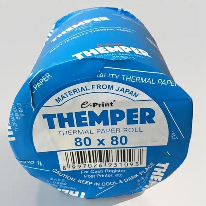 

Thermal Paper Roll e-Print 80x80 Themper 80 x 80 MM Kertas Termal Telstruk Kasir Hitam murah