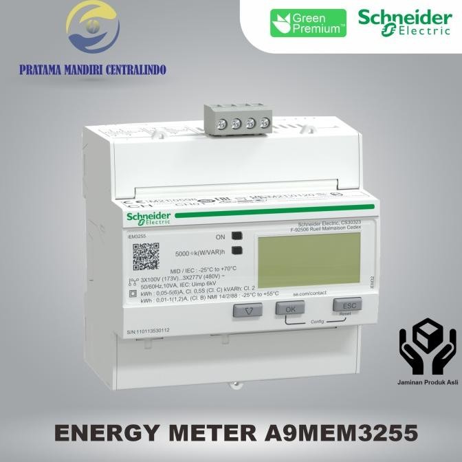 iEM3255 KWH METER DIGITAL 3 PHASE SCHNEIDER - A9MEM3255 include TERA