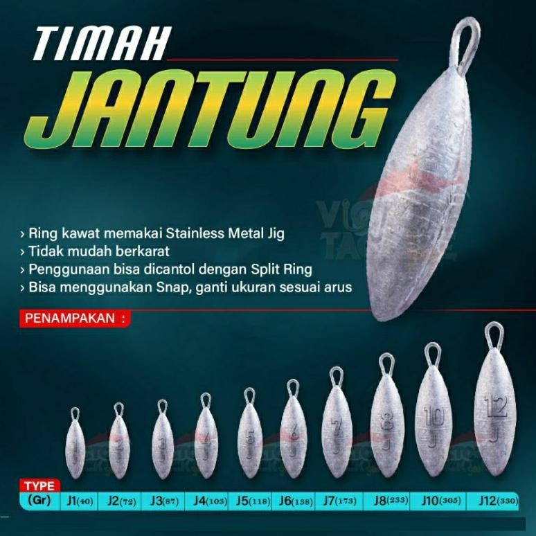 Timah Pemberat Pancing Jantung Kiloan J 1 - J 12