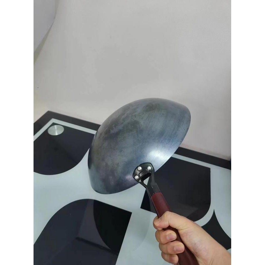 Murah Wajan Masak Baja Nasi Goreng Wajan Besar Kuali Gagang Kayu Wajan Baja Anti Lengket