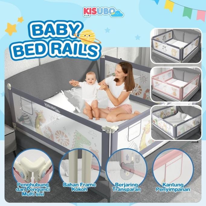 [Harga Per Sisi] KISUBO Baby Bed Rail Safe Bed Rails Sekat Kasur Pembatas Aman Pagar Kasur Pengaman 