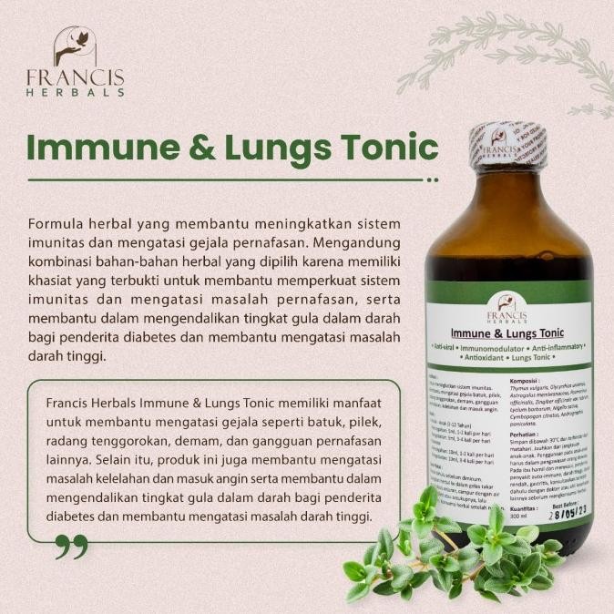 

TERMURAH - Francis Herbals Immune & Lungs Tonic 300Ml - Herbal Imun
