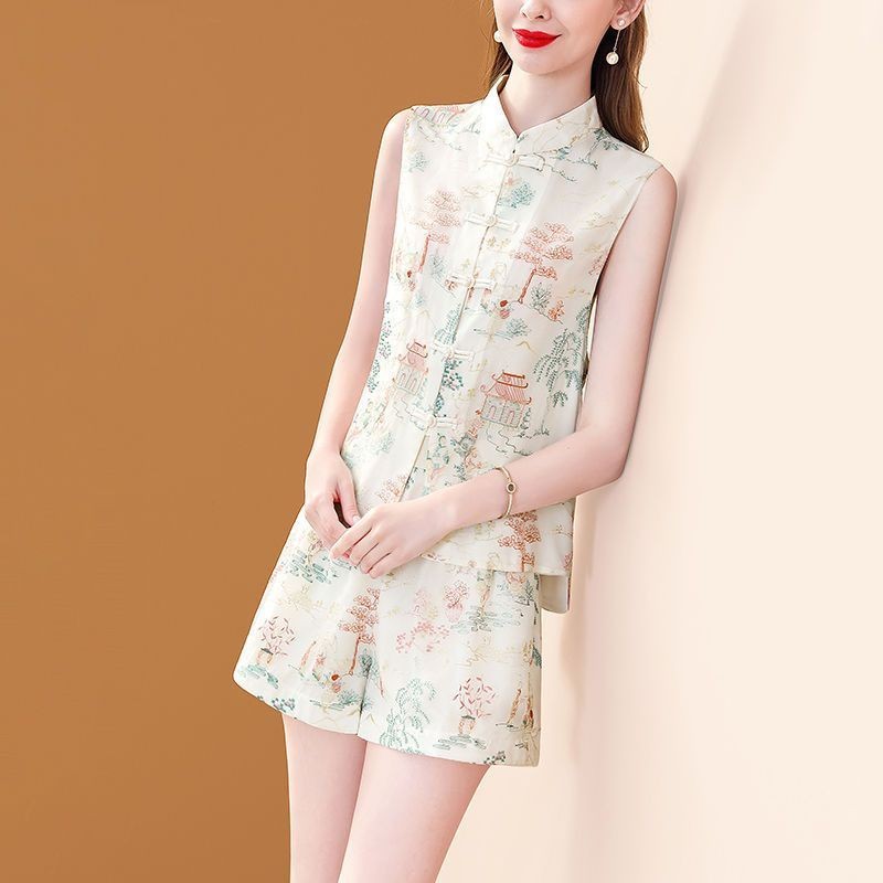 Set Rompi dan Celana Pendek Fashion Wanita Baru Dua Bagian