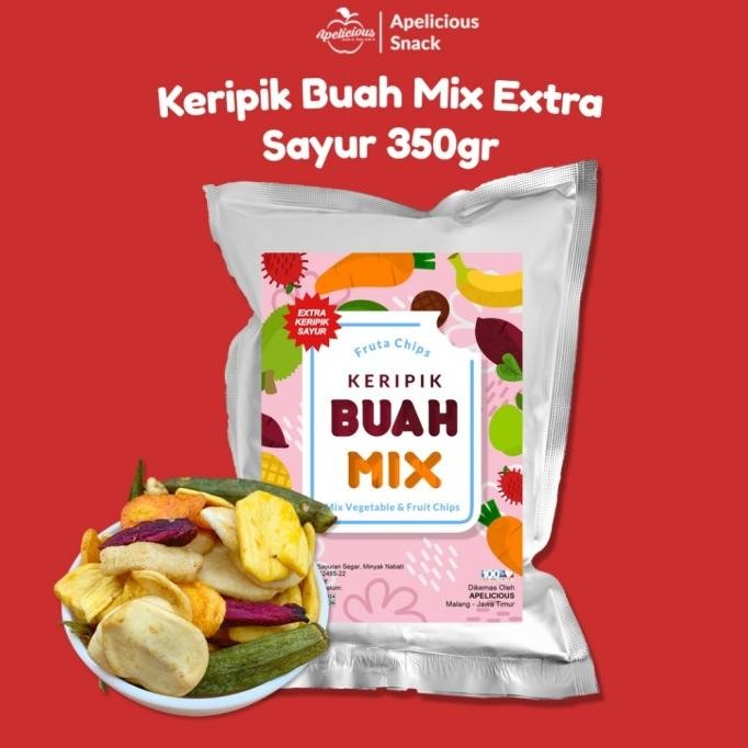 

BEST APELICIOUS - KERIPIK BUAH MIX EXTRA KRIPIK SAYUR 350GRAM - CEMILAN CAMILAN SNACK DIET SEHAT DS