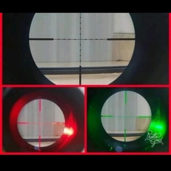 Tele Teropong Riflescope M9 3-10X42 E Red Laser Merah Original Dan Terpercaya
