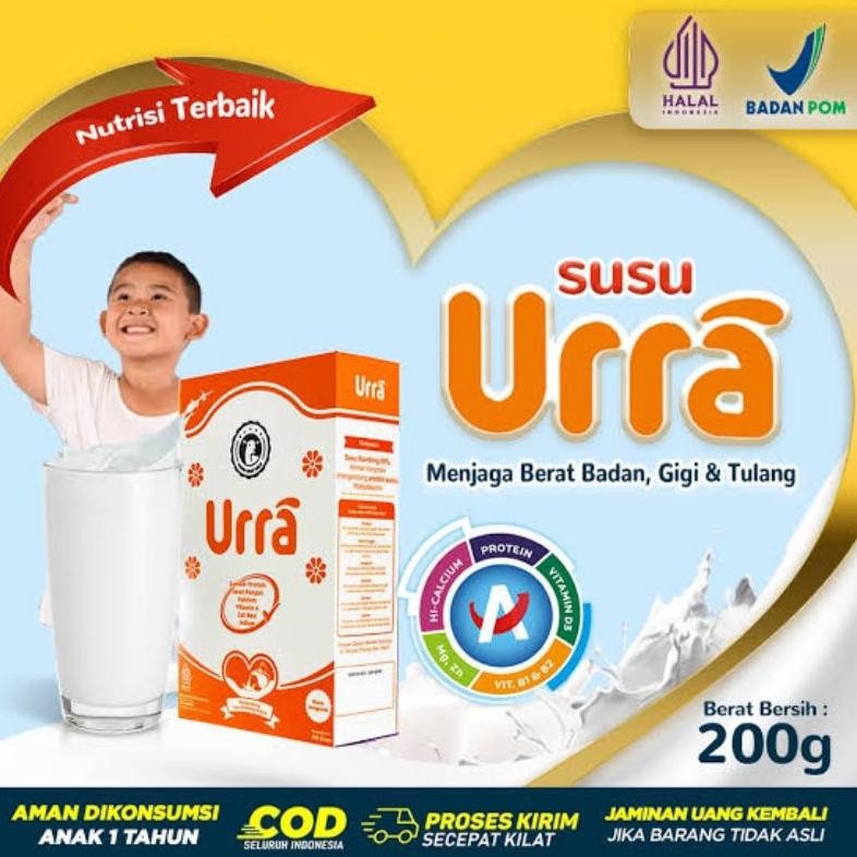 

Susu kambing Saneen URRA -200 GRAM ( Susu Penambah Berat Badan & tinggi Badan dll )