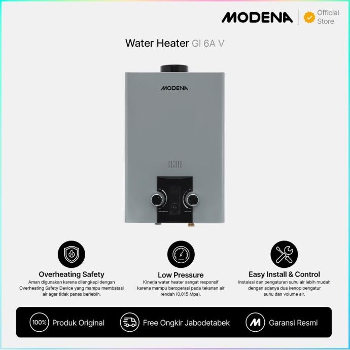 Promo Modena Gas Water Heater - Gi 6A V
