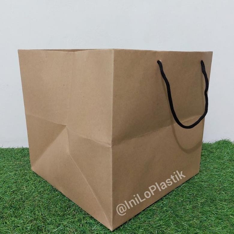 

Gf21 Mega Sale Paper Bag 27X27X27 Craft Coklat Polos Paper Bag Tali Kur Sale