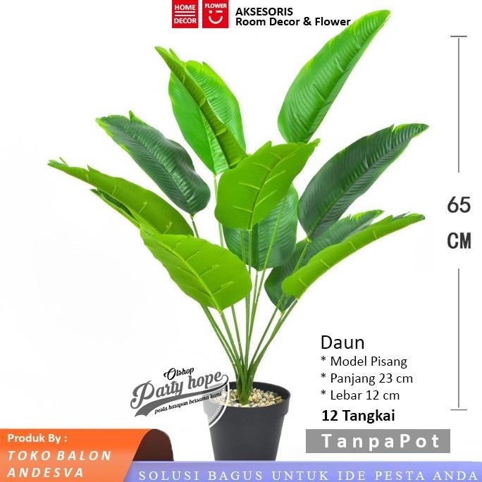 Terlaris Daun Pisang Artificial / Daun Pisang Plastik / Dekorasi Tanaman Hias