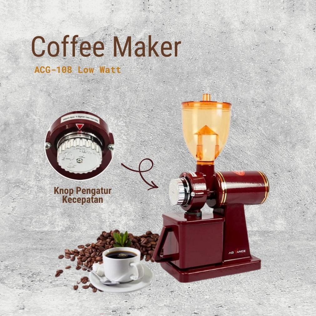 Advance Coffee Maker Mesin Kopi Grinder Kopi Elektrik Mesin Gilingan Kopi Listrik Rumahan ACG-108 Lo