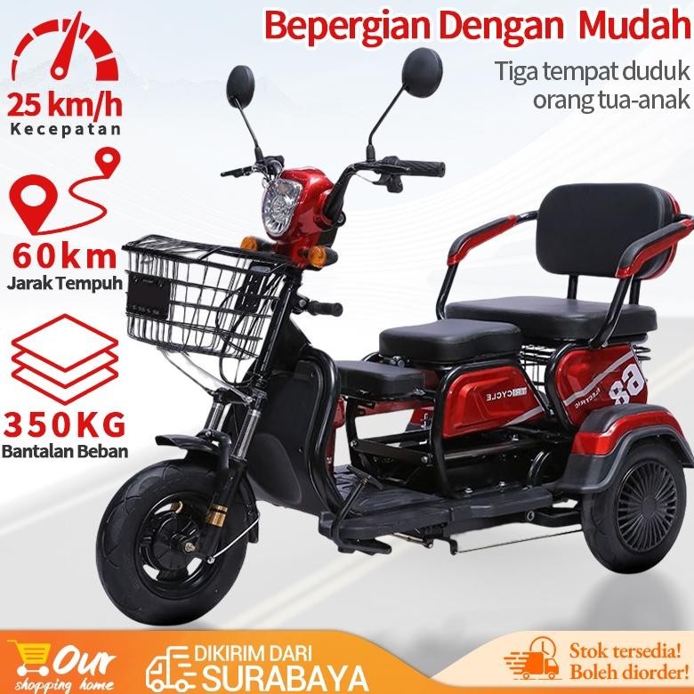 2022 Sepeda Listrik/Sepeda Motor Roda 3/Skuter untuk Lansia