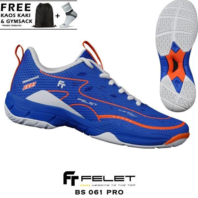 Terlaris Sepatu Badminton Felet Bs 061 Pro Original Warna Biru Sepatu Bulu Tangkis Felet