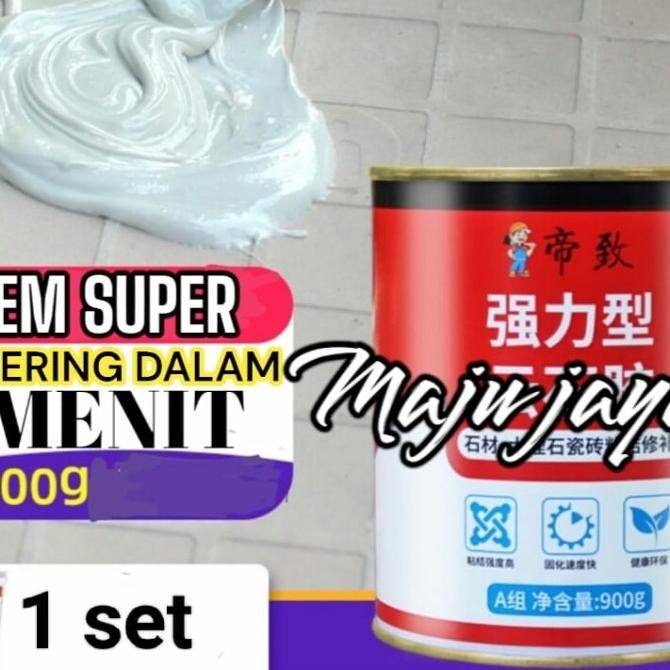 Lem super/resin instan batu marmer /granit/keramik batu lainnya