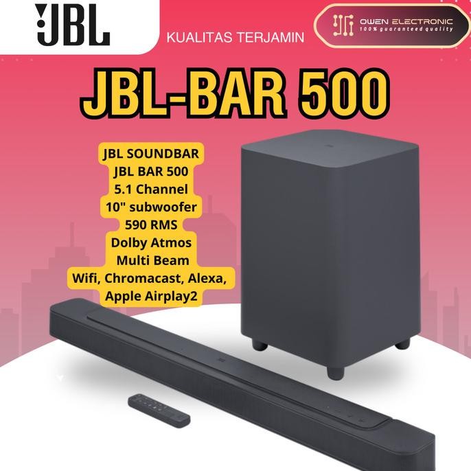 Terlaris Jbl Bar 500 Soundbar Atmos 5.1 Chanel Original Ims Warranty