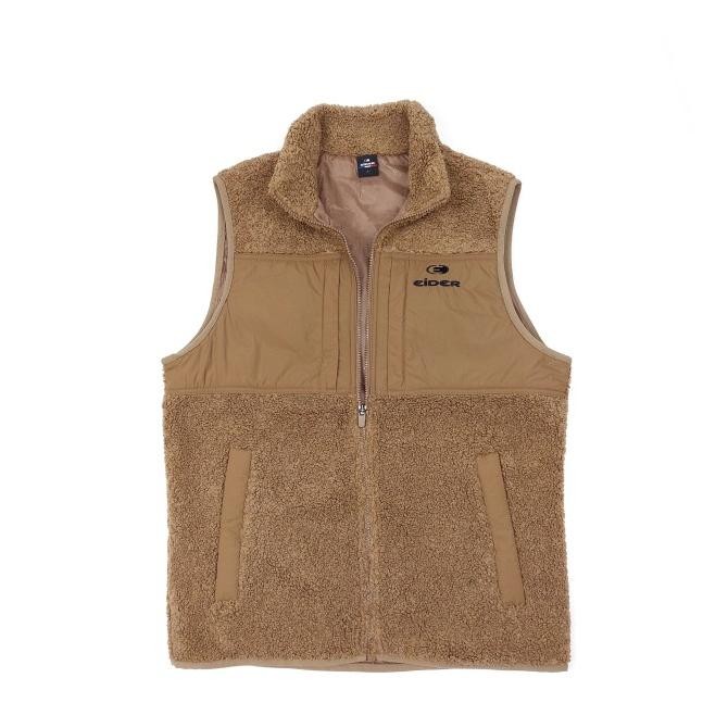 Tersedia rompi motor pria EIDER Marv V Boa Vest fleece brown