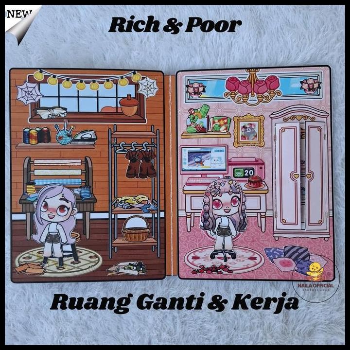 Paper Doll Avatar World Rich Poor Kaya Miskin Mainan Edukasi Anak Bongkar Pasang Lengkap Premium Bah