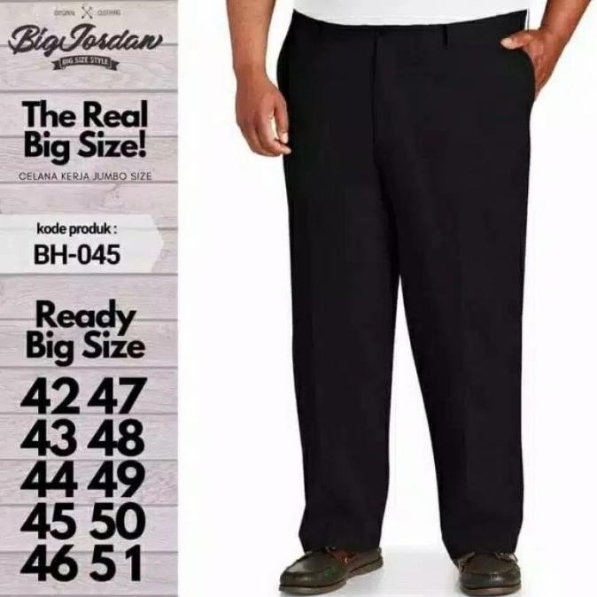 Siap Kirim celana bahan pria big size 46 48 49 50 51 52 celana kerja jumbo hitam