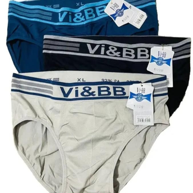 Siap Kirim 3 PCS CELANA DALAM PRIA SEGITIGA VI&BB BAHAN RAJUT/CD LAKI-LAKI