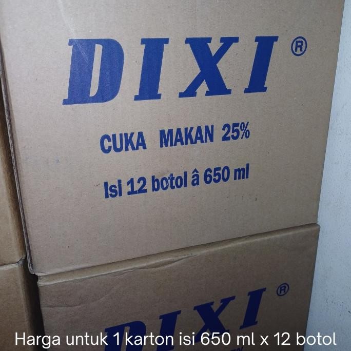 

STOK TERBATAS CUKA MAKAN DIXI BOTOL 650 ML KARTONAN