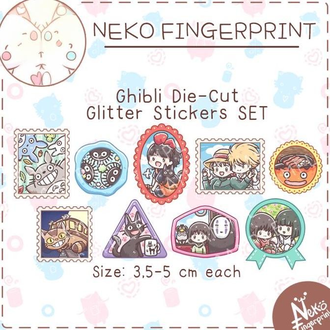 

ready Ghibli Die-Cut Glitter Stickers SET murah