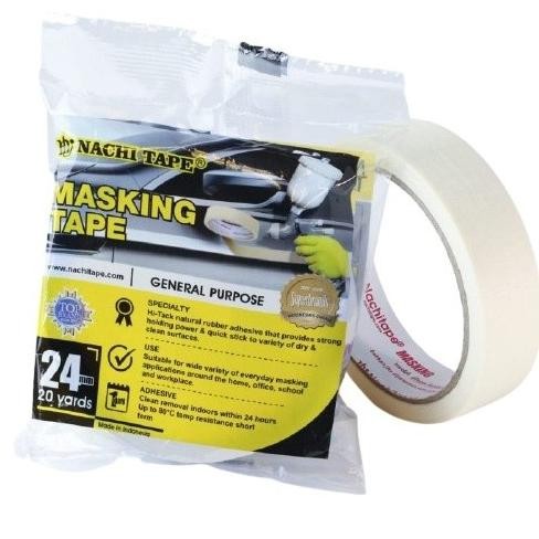 

ready Nachi Masking Tape Lakban Kertas 24mm X 20Yard 1Dus (96pcs) murah