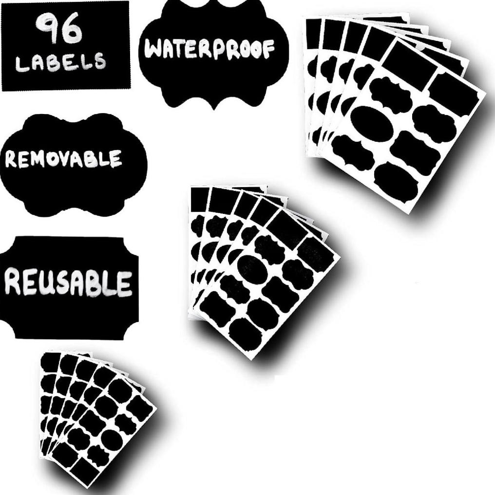 

Premium 100Pcs Stiker Anti Air Untuk Toples Bumbu /Stiker Label Blackboard Hitam Chalkboard Pvc Waterproof Multifungsi Dengan Pena High Quality