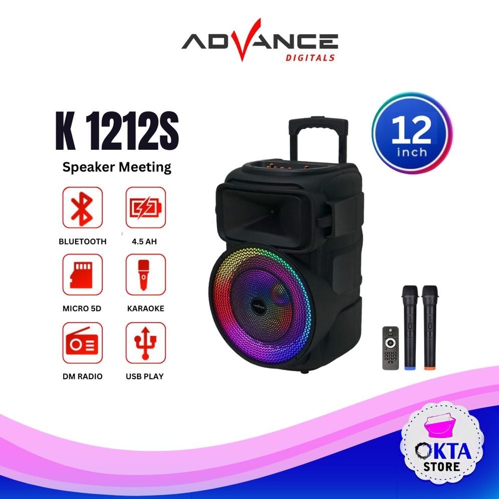 Advance Speaker 12" Meeting Portable K1212S Free 2 Wireless Mic
