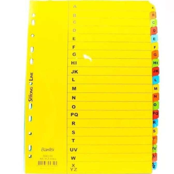 

tyS Divider Abjad Bantex 6043 A4 Karton (A-Z) /Bantex Index A4 Karton 6043