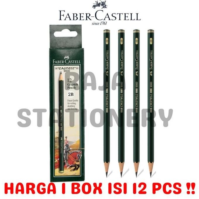 

tyS PENSIL KAYU FABER CASTELL 2B 9000 UJIAN KOMPUTER PENCIL ORI LUSIN BOX [12PCS]