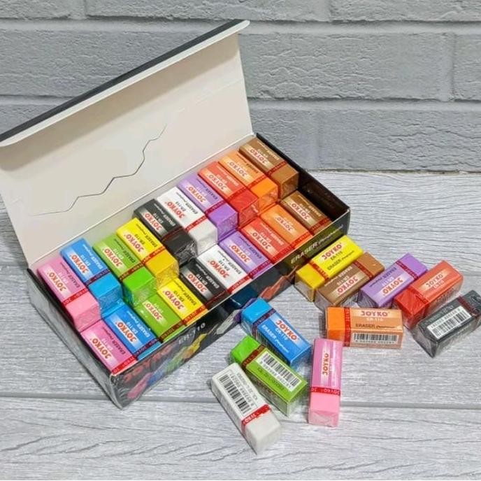 

tyS 40 Pcs Penghapus Joyko Warna Warni ER-110 Kecil / Hapusan Eraser Joyko Kecil Warna Warni Random Stationery Rubber