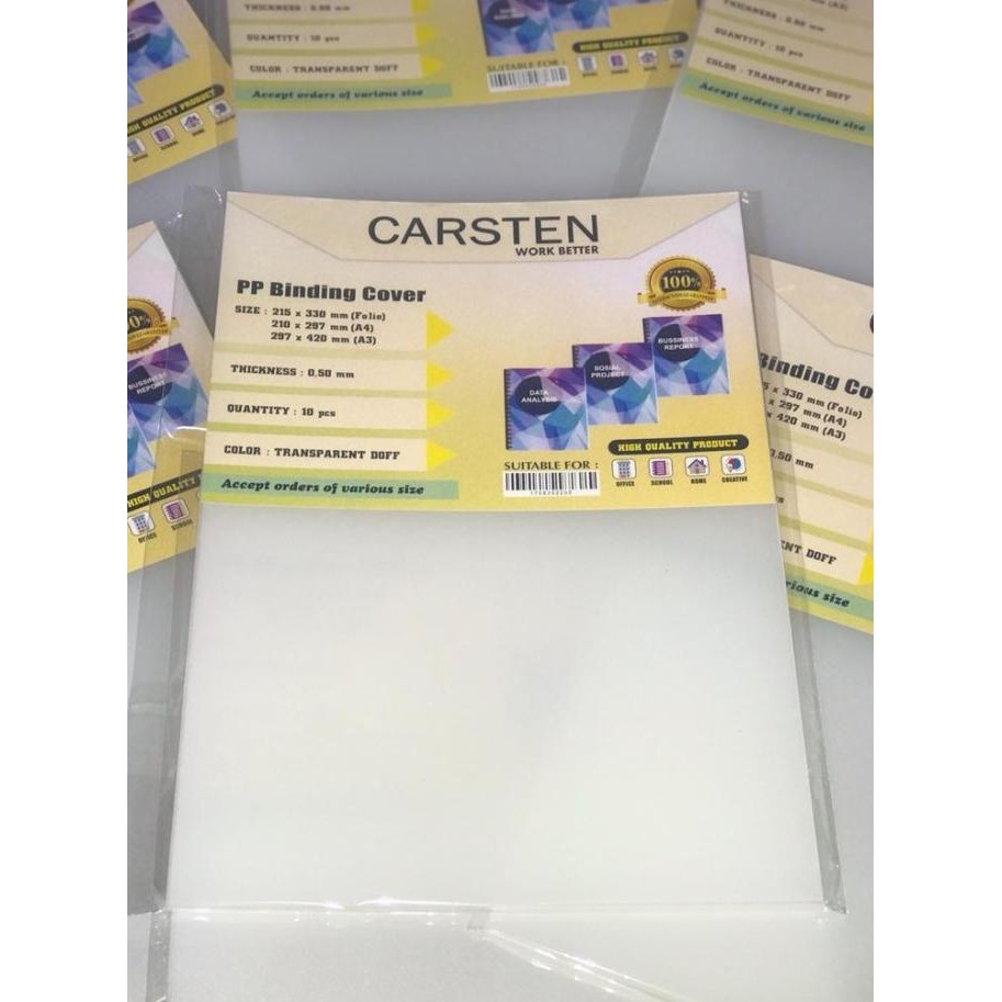 

tyS Cover jilid mika tebal doff 0.50 mm A4 (1 pak isi 10 lembar)