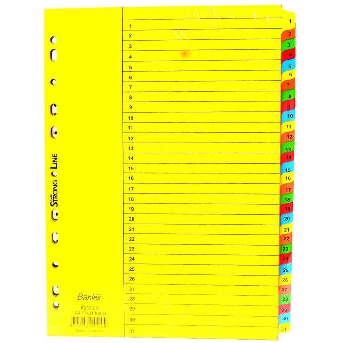 

tyS Bantex Pembatas Binder Bantex Cardboard Divider A4 31 Pages 1-31 6052 Bahan Karton Paper Stationery
