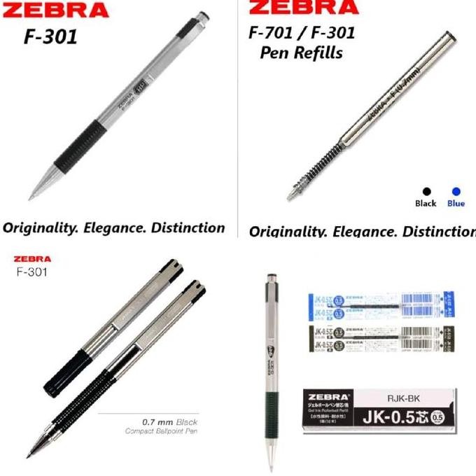 

tyS ZEBRA F301 REGULER F301 COMPACT G301 GEL PULPEN BODI BESI STAINLESS STEEL