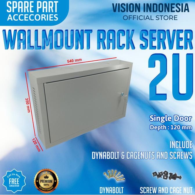 NEW Wallmount Rack Server 2U, Rak Server Single Door 2U
