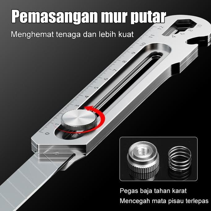 

tyS Cutter pisau 18mm multifungsi baja cutter besi stainless besar 10pc pisau set cutter pisau pemotong kertas