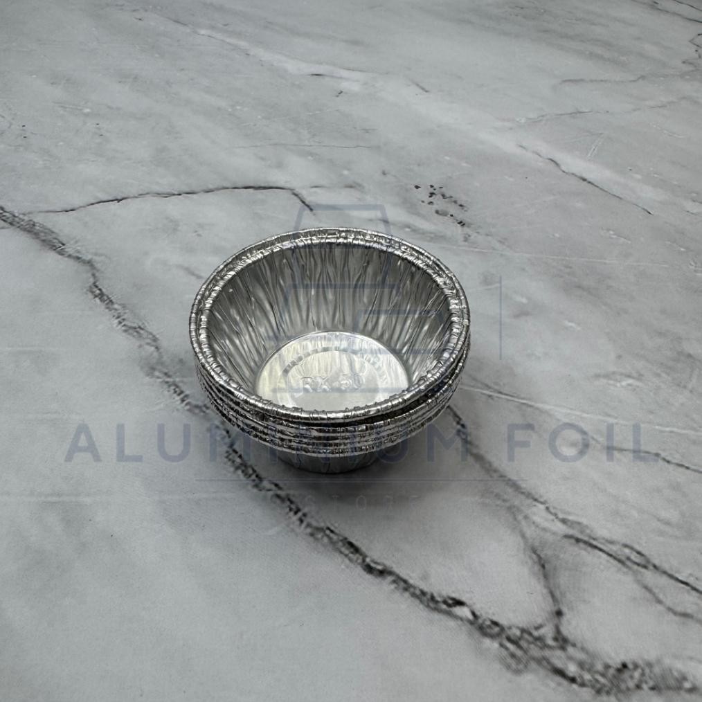 Bisa Cod Aluminium Foil Cup Rx 50 Ukuran Kecil 50 Ml + Tutup Tray Cocok Sebagai Wadah Egg Tart Portu