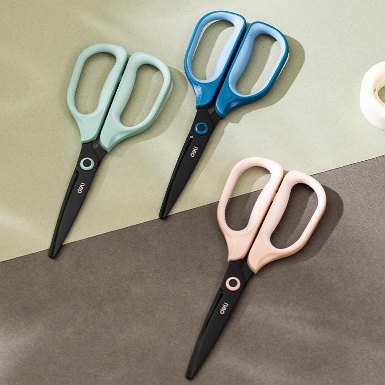 

baru !!! Deli Gunting Kertas / Scissor Anti Karat Handle Lembut EZ507