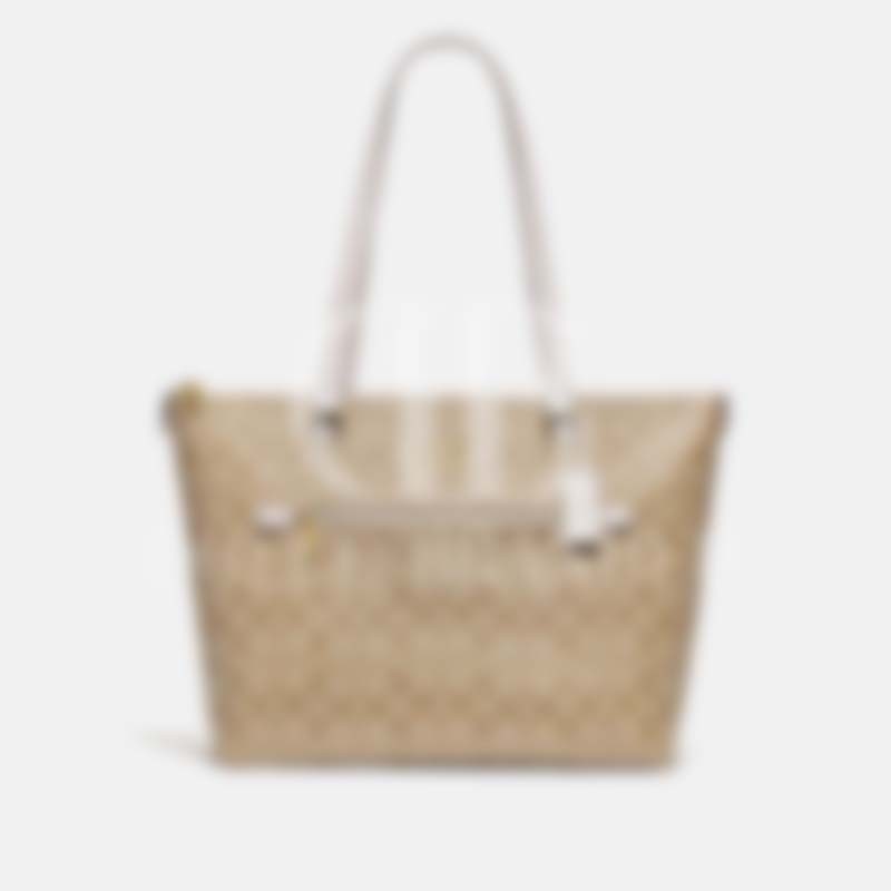 TOTE GALLERY IN SIGNATURE CANVAS MAHOGANY (F79609)