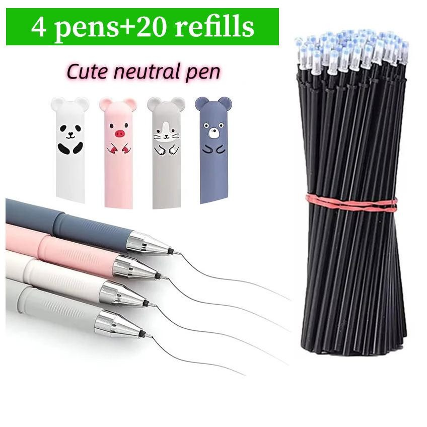 

Premium 24Pcs Gel Pen / Pulpen 0.5mm I Refill Tinta Pulpen Gel Hitam Biru 0.5mm (Alat Tulis Stationery Perintilan Sekolah Lucu) High Quality