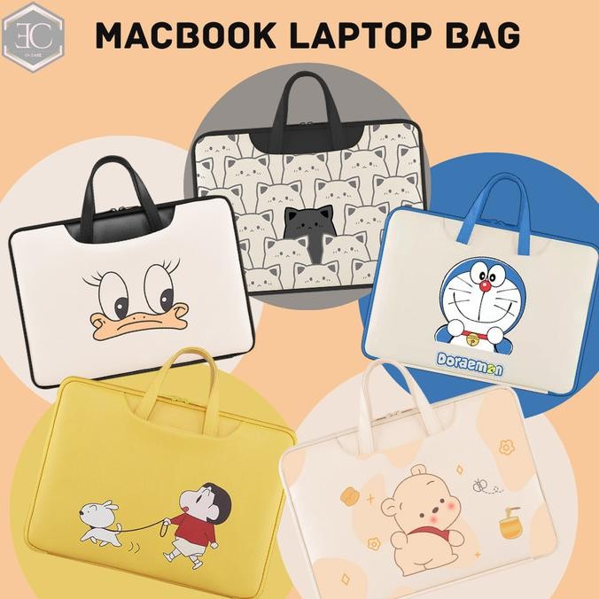 Tas Pouch Sleeve Bag Laptop Macbook Air Pro 13 15 Inch Kartun Lucu New Stok