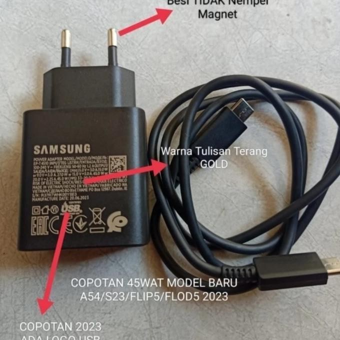 Charger Laptop Samsung Chromebook 2 4 Copotan Original 45Watt New Stok