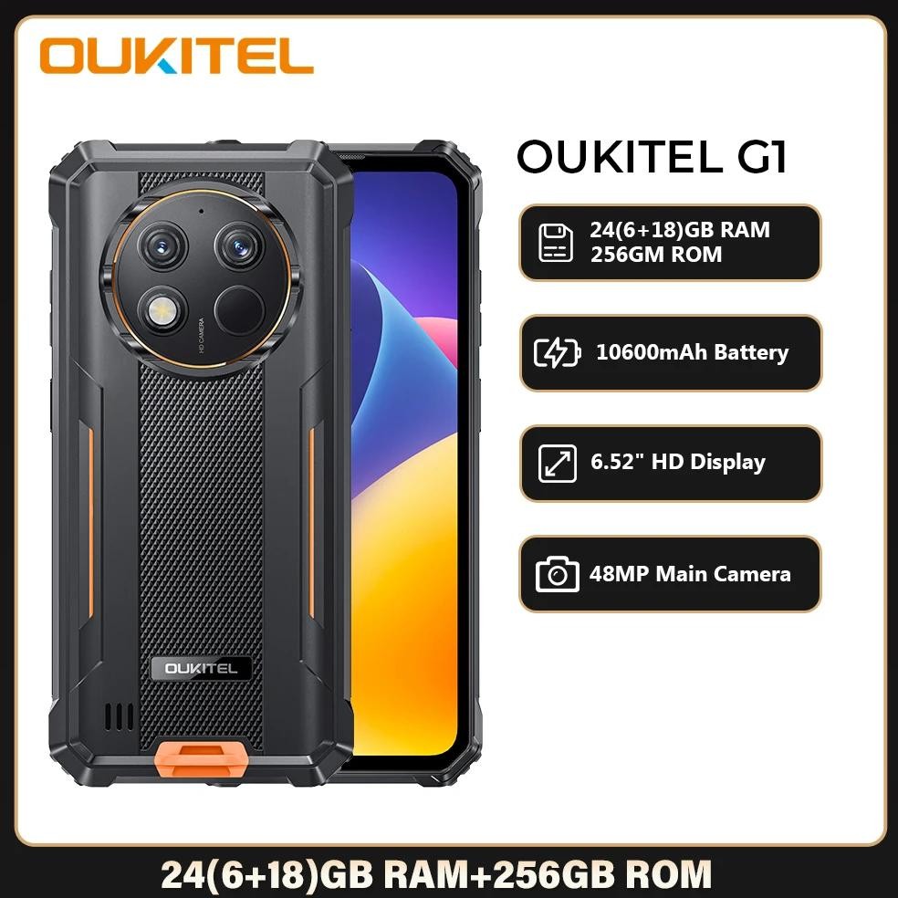 Oukitel G1 Rugged Smartphone Android 6.52' 10600Mah 24Gb+256Gb Rugged Phone Android14 48Mp Hd+ Camer
