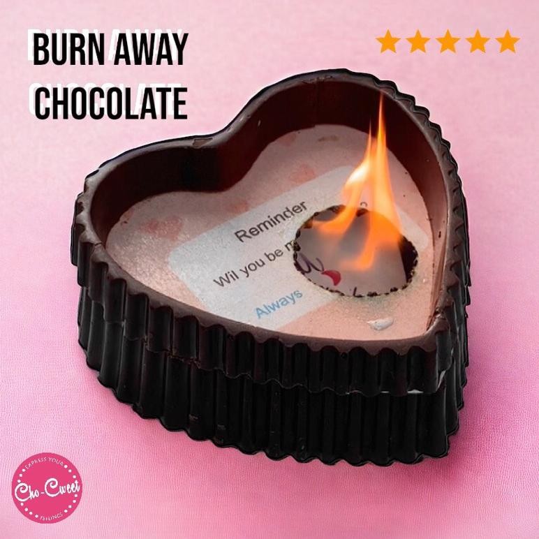 

READY STOK CHO-CWEET BURN AWAY CHOCOLATE Coklat Valentine | Burn Away Cake | Flamming Cake | Coklat Viral Siap kirim