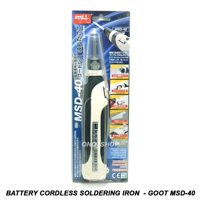 Battery Cordless Soldering Iron - Goot Msd-40 Original Dan Terpercaya