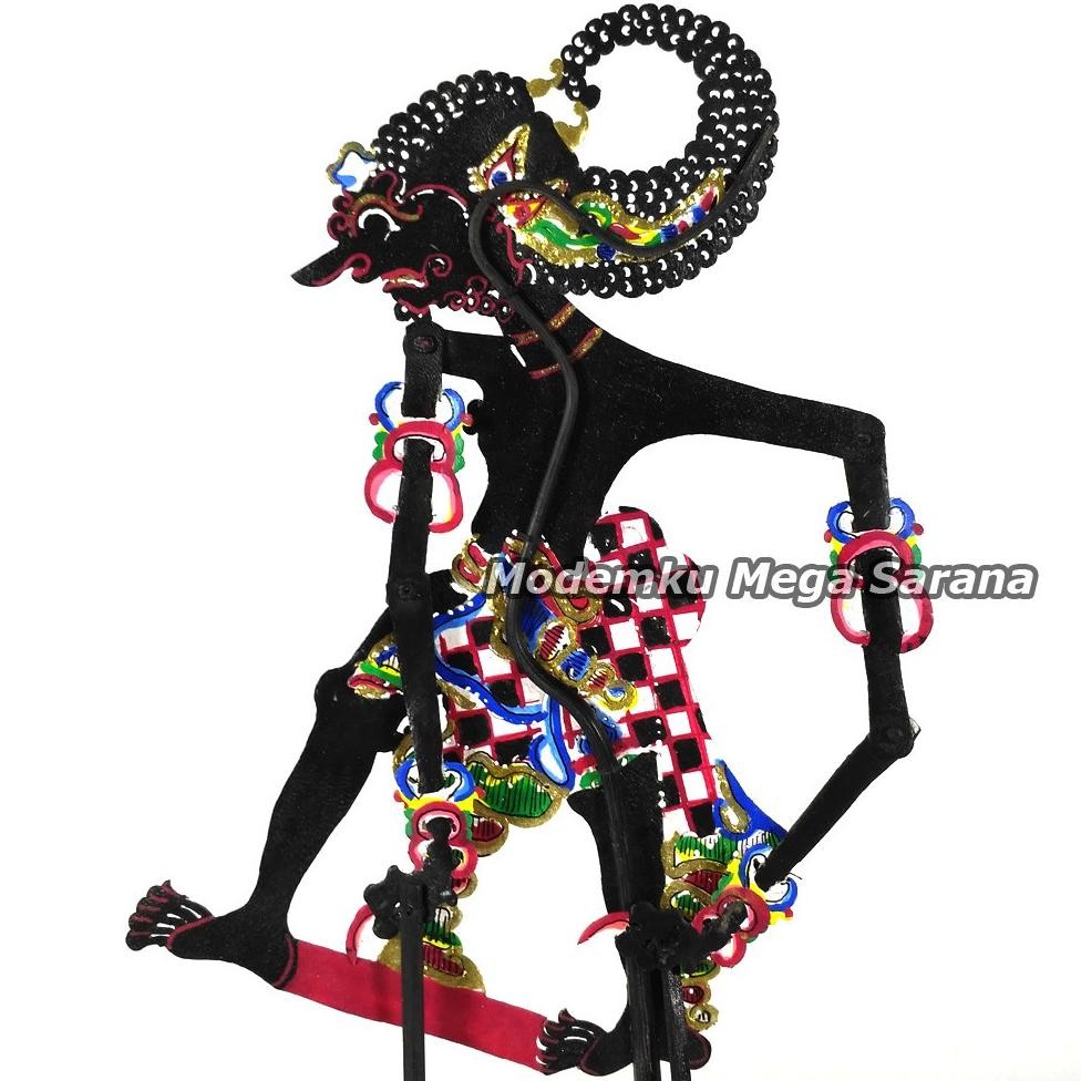 Hj-77 Wayang Kulit Mini Super Halus 20 Cm - Bima Werkudara Werkudoro - Hitam