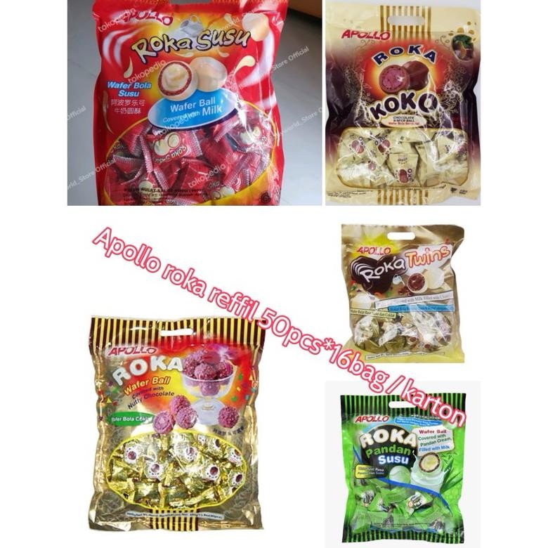 

TERMURAH [500GR] S060 | APOLLO ROKA WAFER BOLA Isi 50pc | Naraya Apollo Roka Wafer Ball Chocolate Netto 300gr Siap kirim