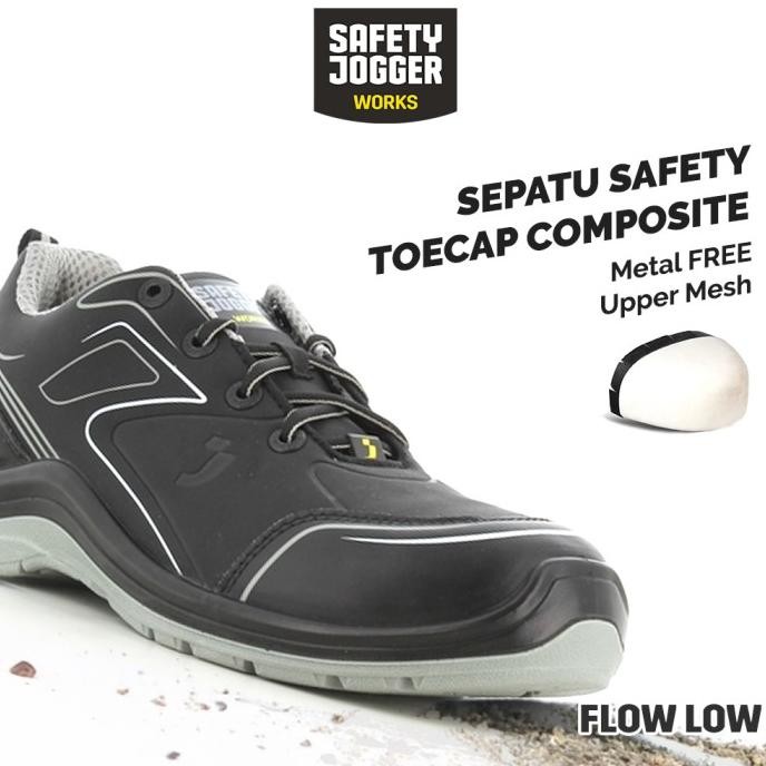 Safety Jogger Flow S3 Low Sepatu Safety Sporty ESD Metal Free